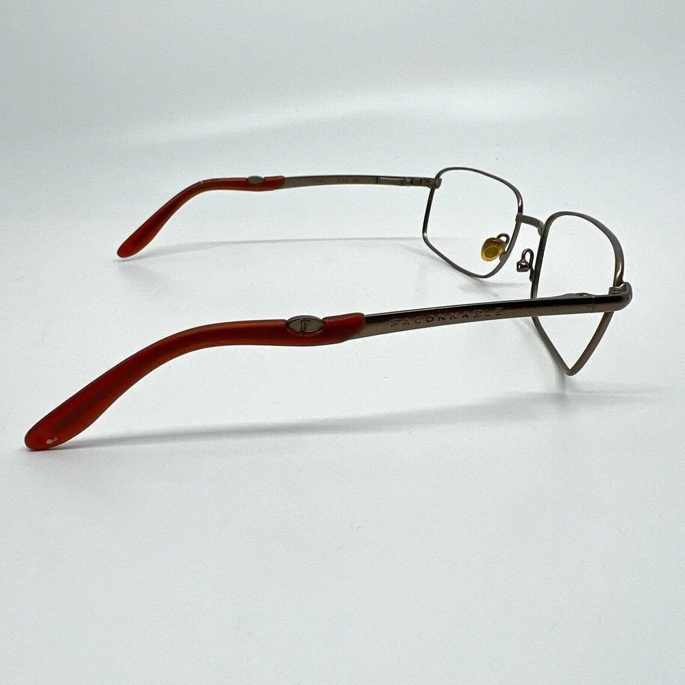 Faconnable Metal Frame Eyeglasses Rectangle Frame Temple Pads need replaced 8741